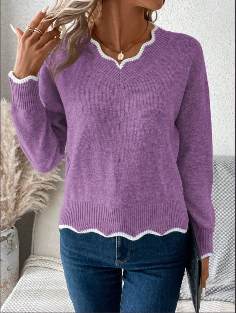 ZARA Casual Versatile Pullover Sweater Fall Winter Women Simple Elegant